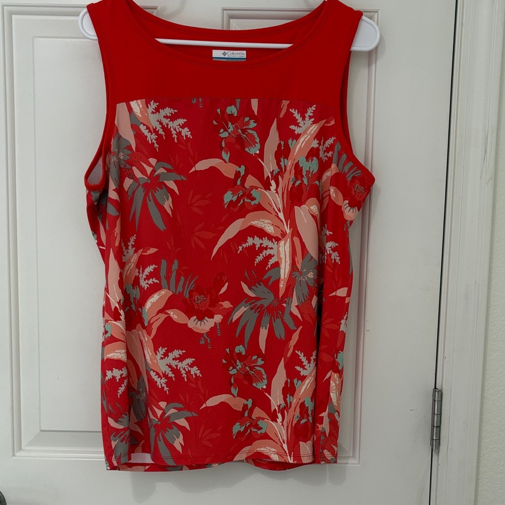 Columbia Women's Chill River Orange Floral Tank Size Large